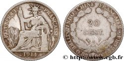 INDOCINA FRANCESE 20 Centièmes 1914 Paris 