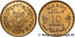 MAROKKO - FRANZÖZISISCH PROTEKTORAT 10 Francs AH 1371 1952 Paris