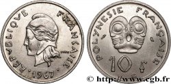 POLINESIA FRANCESE 10 Francs Marianne 1967 Paris 