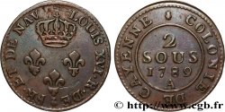 GUYANE FRANÇAISE 2 Sous colonie de Cayenne 2e type 1789 Paris - A TB+ 