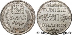 TUNESIEN - Französische Protektorate  20 Francs au nom du Bey Ahmed an 1353 1934 Paris