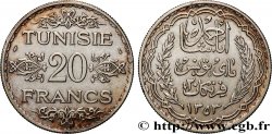 TUNISIA - Protettorato Francese 20 Francs au nom du Bey Ahmed an 1353 1934 Paris 