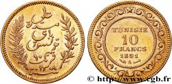 TUNEZ - Protectorado Frances 10 Francs or Bey Ali AH 1308 1891 Paris