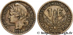 TOGO - FRANZÖSISCHE MANDAT 1 Franc 1924 Paris