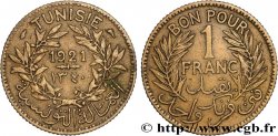 TUNEZ - Protectorado Frances Bon pour 1 Franc sans le nom du Bey AH1340 1921 Paris