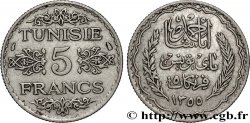 TUNEZ - Protectorado Frances 5 Francs AH 1355 1936 Paris