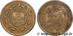 TUNISIA - FRENCH PROTECTORATE 5 Francs AH1365 1946 Paris