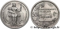 FRANZÖSISCHE POLYNESIA - Franzözische Ozeanien 50 Centimes Établissements Français de l’Océanie 1949 Paris