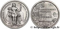 FRANZÖSISCHE POLYNESIA - Franzözische Ozeanien 50 Centimes Établissements Français de l’Océanie 1949 Paris