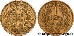 TUNISIA - FRENCH PROTECTORATE Bon pour 1 Franc sans le nom du Bey AH1364 1945 Paris