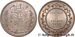 TUNEZ - Protectorado Frances 2 Francs au nom du Bey Mohamed En-Naceur an 1334 1916 Paris - A