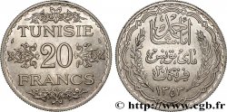 TUNISIE - PROTECTORAT FRANÇAIS 20 Francs au nom du Bey Ahmed an 1353 1934 Paris