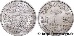 MAROCCO - PROTETTORATO FRANCESE Essai de 1 Franc AH 1370 1951 Paris 