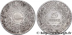 MOROCCO - FRENCH PROTECTORATE 5 Francs AH1352 1933 Paris