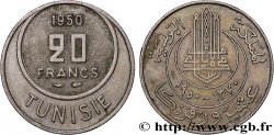 TUNISIA - FRENCH PROTECTORATE 20 Francs AH1370 1950 Paris