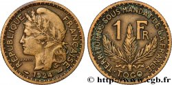 TOGO - FRENCH MANDATE TERRITORIES 1 Franc 1924 Paris