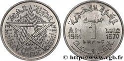 MARUECOS - PROTECTORADO FRANCÉS 1 Franc AH 1370 1951 