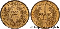 TUNEZ - Protectorado Frances Bon pour 1 Franc sans le nom du Bey AH1364 1945 Paris