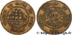 EGITTO - CANALE DI SUEZ 50 Centimes Borel Lavalley et Compagnie 1865  