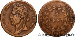 COLONIE FRANCESI - Carlo X, per Martinica e Guadalupa 5 Centimes Charles X 1827 La Rochelle - A 