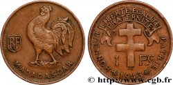 MADAGASCAR - Forze Francesi Libere 1 Franc 1943 Prétoria 