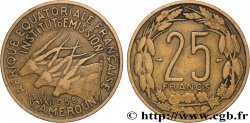 AFRICA EQUATORIALE FRANCESE - CAMERUN 25 Francs antilopes 1958 Paris 