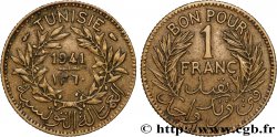 TUNISIA - Protettorato Francese Bon pour 1 Franc sans le nom du Bey AH1360 1941 Paris 