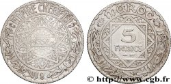 MARUECOS - PROTECTORADO FRANCÉS 5 Francs AH1352 1933 Paris