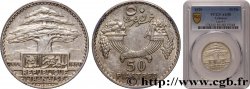 LIBAN - TROISIÈME RÉPUBLIQUE 50 Piastres Cèdre du Liban 1929 