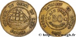 ÉGYPTE - CANAL DE SUEZ 50 Centimes Borel Lavalley et Compagnie 1865 