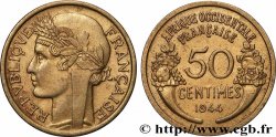 FRENCH WEST AFRICA 50 Centimes Morlon 1944 Londres