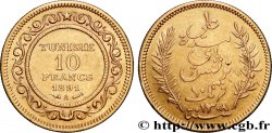 TUNISIE - PROTECTORAT FRANÇAIS 10 Francs or Bey Ali AH 1308 1891 Paris