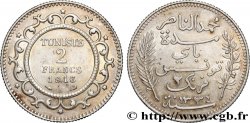 TUNISIA - FRENCH PROTECTORATE 2 Francs au nom du Bey Mohamed En-Naceur an 1334 1916 Paris - A