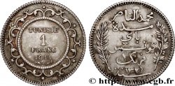 TUNESIEN - Französische Protektorate  1 Franc au nom du Bey Mohamed En-Naceur an 1329 1911 Paris - A