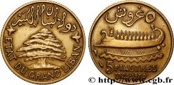 III REPUBLIC - LEBANON 5 Piastres État du Grand Liban 1925 Paris