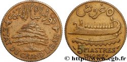 III REPUBLIC - LEBANON 5 Piastres État du Grand Liban 1940 Paris