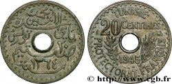 TUNISIA - FRENCH PROTECTORATE 20 Centimes ah 1264 1945 Paris