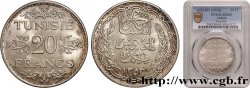 TUNISIE - PROTECTORAT FRANÇAIS 20 Francs au nom du  Bey Ahmed an 1353 1934 Paris FDC65 PCGS