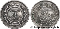 TUNISIA - French protectorate 50 centimes au nom du Bey Mohamed En-Naceur an 1335 1917 Paris