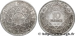 MOROCCO - FRENCH PROTECTORATE 10 Francs an 1352 1933 Paris