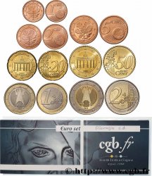 GERMANY LOT DE 8 PIÈCES EURO (1 Cent - 2 Euro Aigle héraldique) n.d. Atelier divers