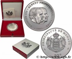 MONACO Belle Épreuve 10 Euro RAINIER III - ALBERT PRINCE HÉRÉDITAIRE 2003 