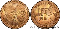 FRANCIA “Essai” 10 Euro De Gaulle / Adenauer en bronze florentin 1998 