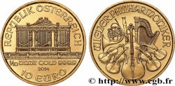 OR, PALLADIUM ET PLATINE INVESTISSEMENT 10 Euro LE PHILARMONIQUE DE VIENNE 2014 Vienne