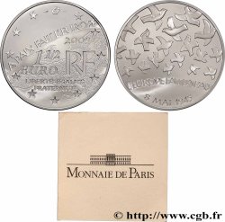 FRANCE Belle Épreuve 1 Euro 1/2 60e ANNIVERSAIRE DE LA FIN DE LA SECONDE GUERRE MONDIALE 2005 Pessac - Monnaie de Paris