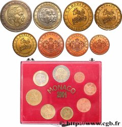 MONACO LOT DE 8 PIÈCES EURO (1 Cent - 2 Euro Prince Rainier III) 2001 Pessac