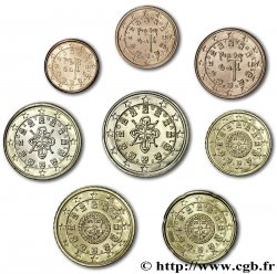 PORTUGAL LOT DE 8 PIÈCES EURO (1 Cent - 2 Euro Sceau entrelacé 1144) 2006 MS63