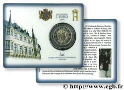 LUXEMBOURG Coin-Card 2 Euro 90ème ANNIVERSAIRE DE L AVÈNEMENT DE LA PRINCESSE CHARLOTTE 2009 Utrecht