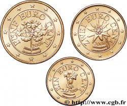AUSTRIA LOT 1 Cent, 2 Cent, 5 Cent GENTIANE, EDELWEISS, PRIMEVÈRE 2008 SC63