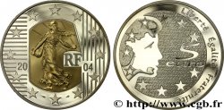 FRANCE Belle Épreuve 5 Euro LA SEMEUSE (avec insert or) 2004 BE